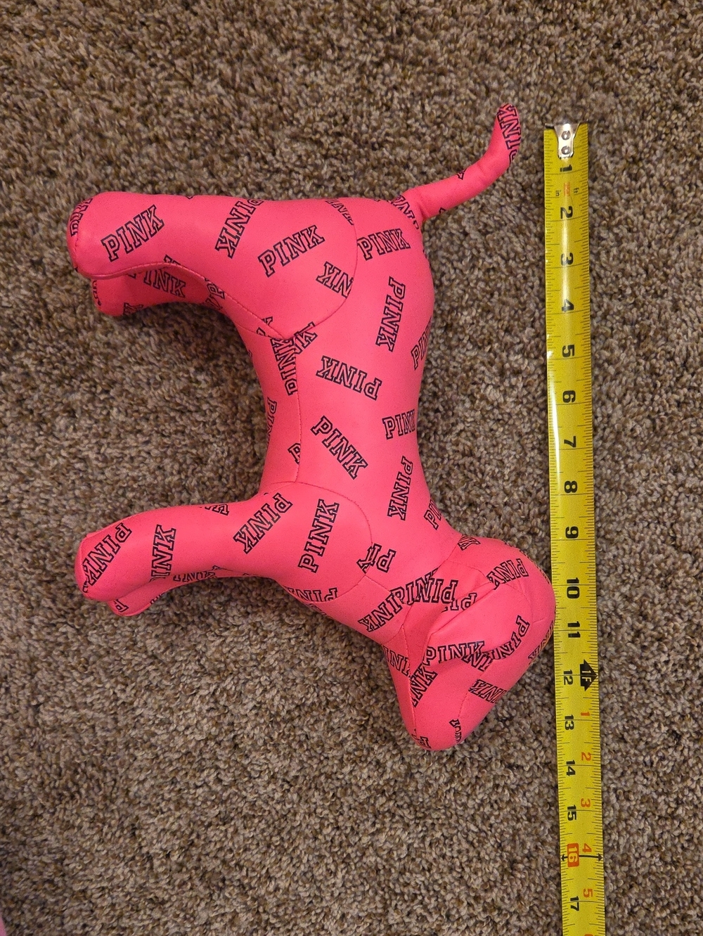 PINK Stuffed Dog Plush - Bright Pink Logo Print